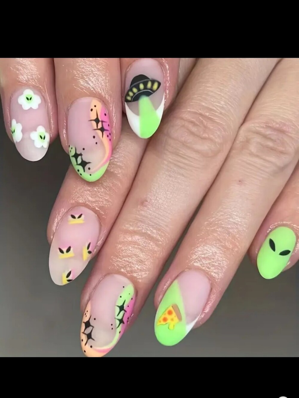24-Pack Quirky Alien Pattern Nails